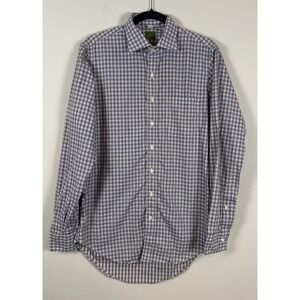 Sid Mashburn Mens Slim Fit Tattersall Check Button Down Shirt Blue Orange Size M